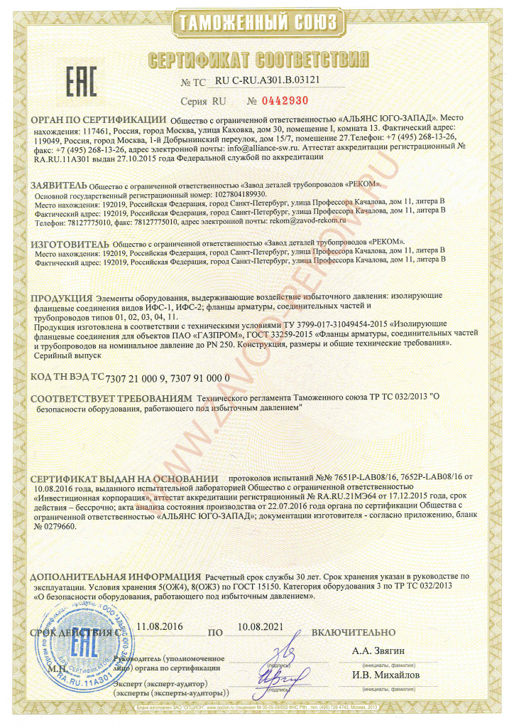 Сертификат СС ТР ТС 032 ИФС по ТУ 017, ГОСТ 33259 03121-1.png